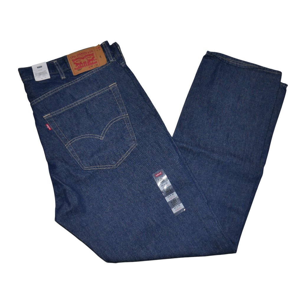 New Levis 501 Men's Original Fit Jeans Size 40x32 Straight Leg Dark Rinse